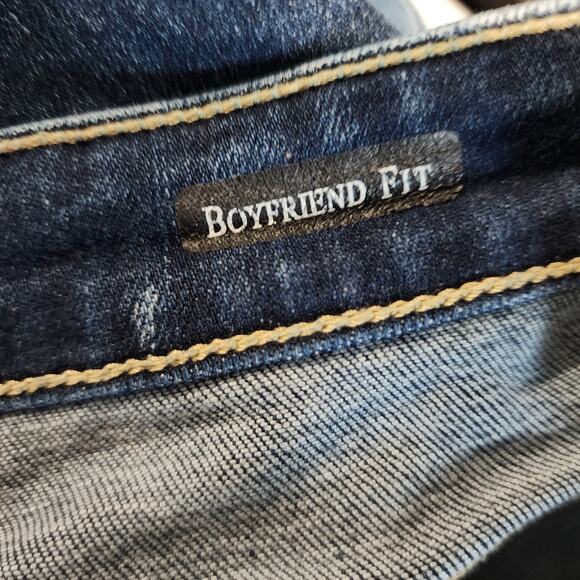 Judy Blue Boyfriend Fit Jeans Women's 5/27 Dark Wash Distressed Stretch Denim - Picture 8 of 10
